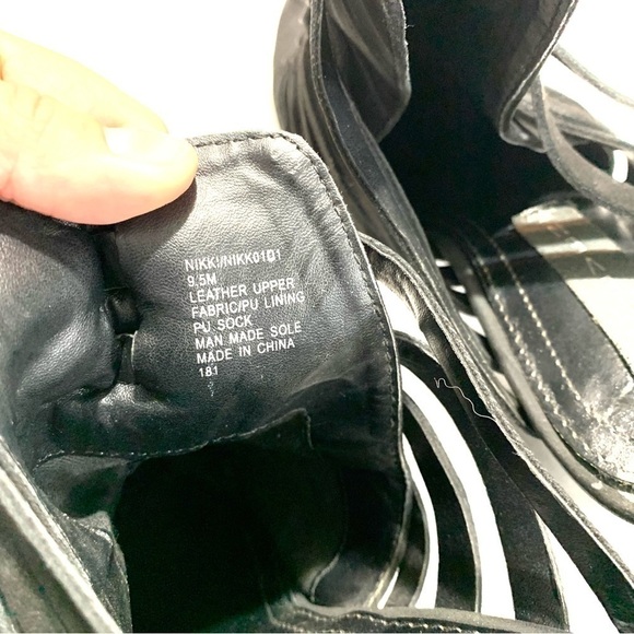 Steven By Steve Madden Nikki Strappy Black Leather Mule Heel Sandals size 9.5 - Picture 8 of 9